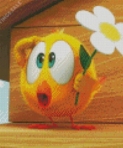 Chicky With Flower Diamond Painting