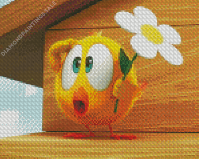 Chicky With Flower Diamond Painting