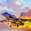 Military F 16 Fighting Falcon Art Diamond Painting