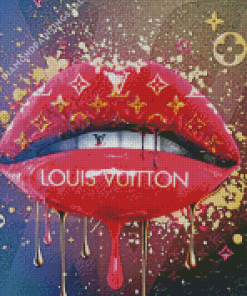 Pink Louis Vuitton Lips Diamond Painting