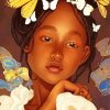 Aesthetic Black Girl And Butterfly Diamond Painting
