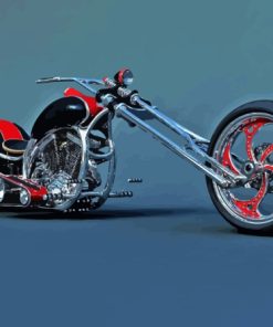 Black Red Chopper Bike Diamond Painting