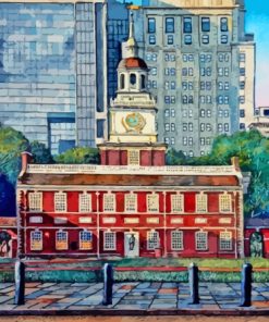 Independence Hall Building In Philadelphia Diamond Painting