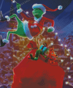 Christmas Grinch And Max Dog Diamond Paintings