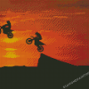 Dirt Bikers Sunset Silhouette Diamond Painting