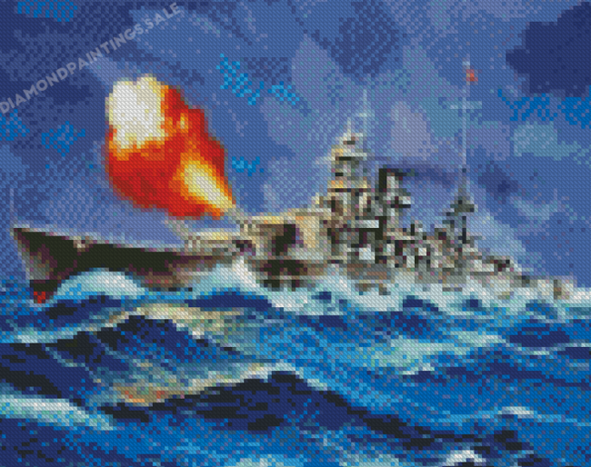 Military Navy Battleship Diamond Paintings