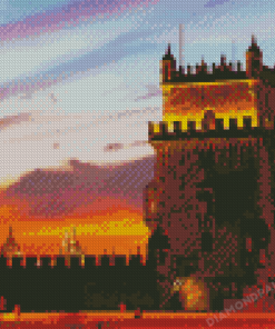 Sunset Belem Tower Diamond Painting