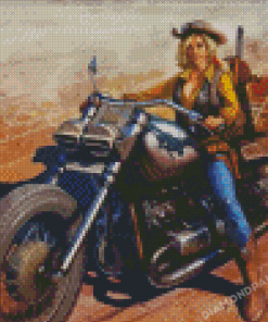 Girl On Harley Davidson Diamond Painting