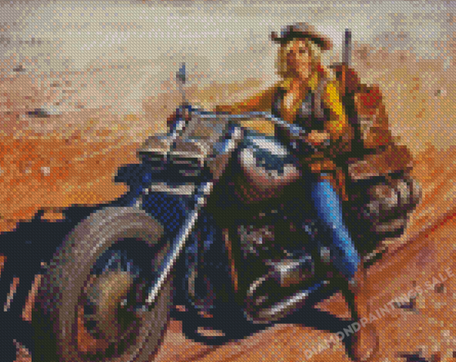 Girl On Harley Davidson Diamond Painting