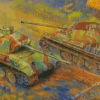 World War II Tank Panthers Diamond Painting