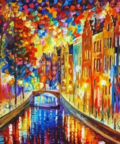 Abstract Amsterdam Canal Diamond Painting