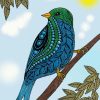 Blue And Green Mandala Bird Diamond Painting