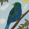 Blue And Green Mandala Bird Diamond Painting