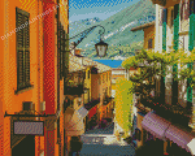 Old Street Of Bellagio Village Diamond Painting