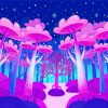 Illustration Pink Forest Diamond Painting