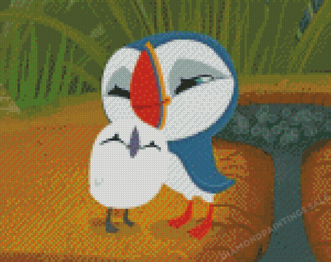 Puffin Rock Characters Diamond Painting