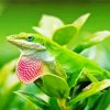 Anole Lizard On Plant Diamond Painting