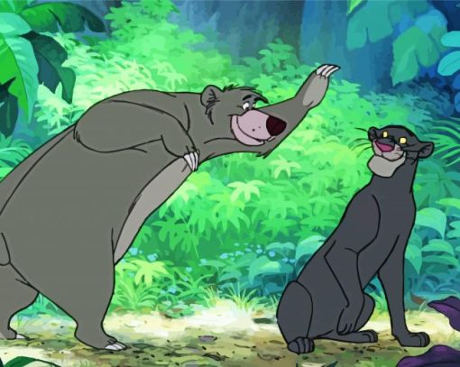 Bagheera And Baloo In Jungle Diamond Painting