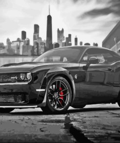 Black And White Hellcat Srt Diamond Painting