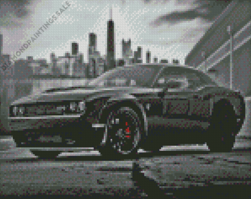 Black And White Hellcat Srt Diamond Painting