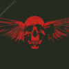 Red Skull With Wings Diamond Painting