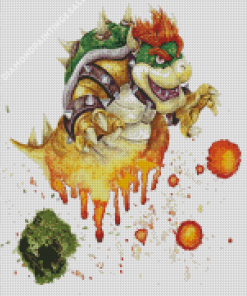 Bowser Mario Splatter Art Diamond Painting