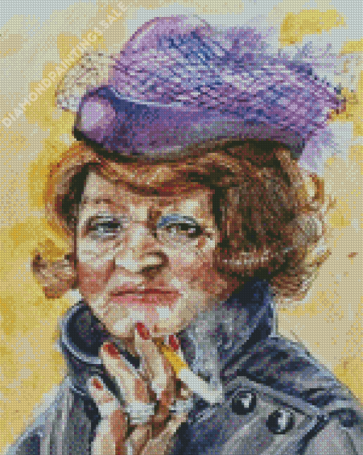 Classy Old Woman Smoking Diamond Painting