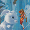 Fairies With Rabbit Animal Diamond Painting