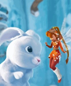 Fairies With Rabbit Animal Diamond Painting