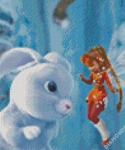Fairies With Rabbit Animal Diamond Painting