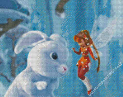 Fairies With Rabbit Animal Diamond Painting