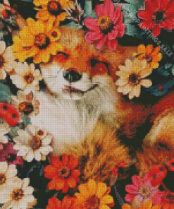 Fox Inside Flowers Diamond Painting