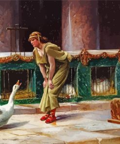 Girl With Geese Diamond Painting