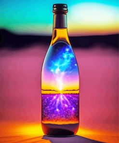 Bottle With Neon Galaxy Diamond Painting