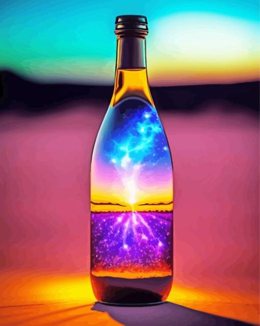 Bottle With Neon Galaxy Diamond Painting