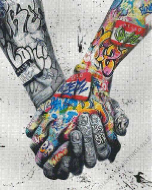 Graffiti Tatto Hands Diamond Painting