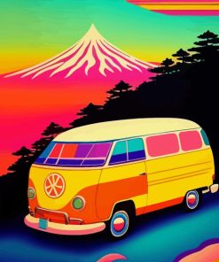 Hippie Van Mid Century Diamond Painting