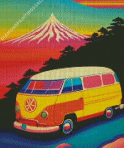 Hippie Van Mid Century Diamond Painting