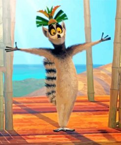 King Julien Cartoon Diamond Painting