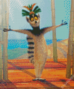 King Julien Cartoon Diamond Painting