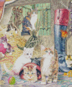 Kittens In A Barn Diamond Painting