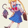 Luna Cat And Sailor Moon Diamond Painting