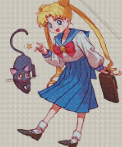 Luna Cat And Sailor Moon Diamond Painting