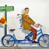 Mr Bean On Bicycle Diamond Painting