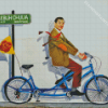 Mr Bean On Bicycle Diamond Painting