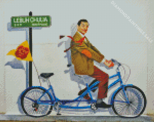 Mr Bean On Bicycle Diamond Painting