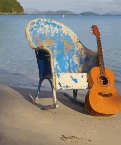 Beach Chair And Guitar Diamond Painting