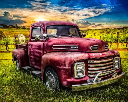 Old Ford In Farm Diamond Painting