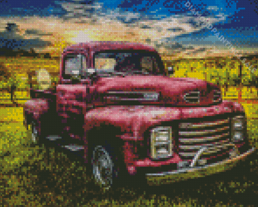 Old Ford In Farm Diamond Painting