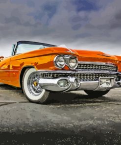 Orange Cadillac 1959 Diamond Painting